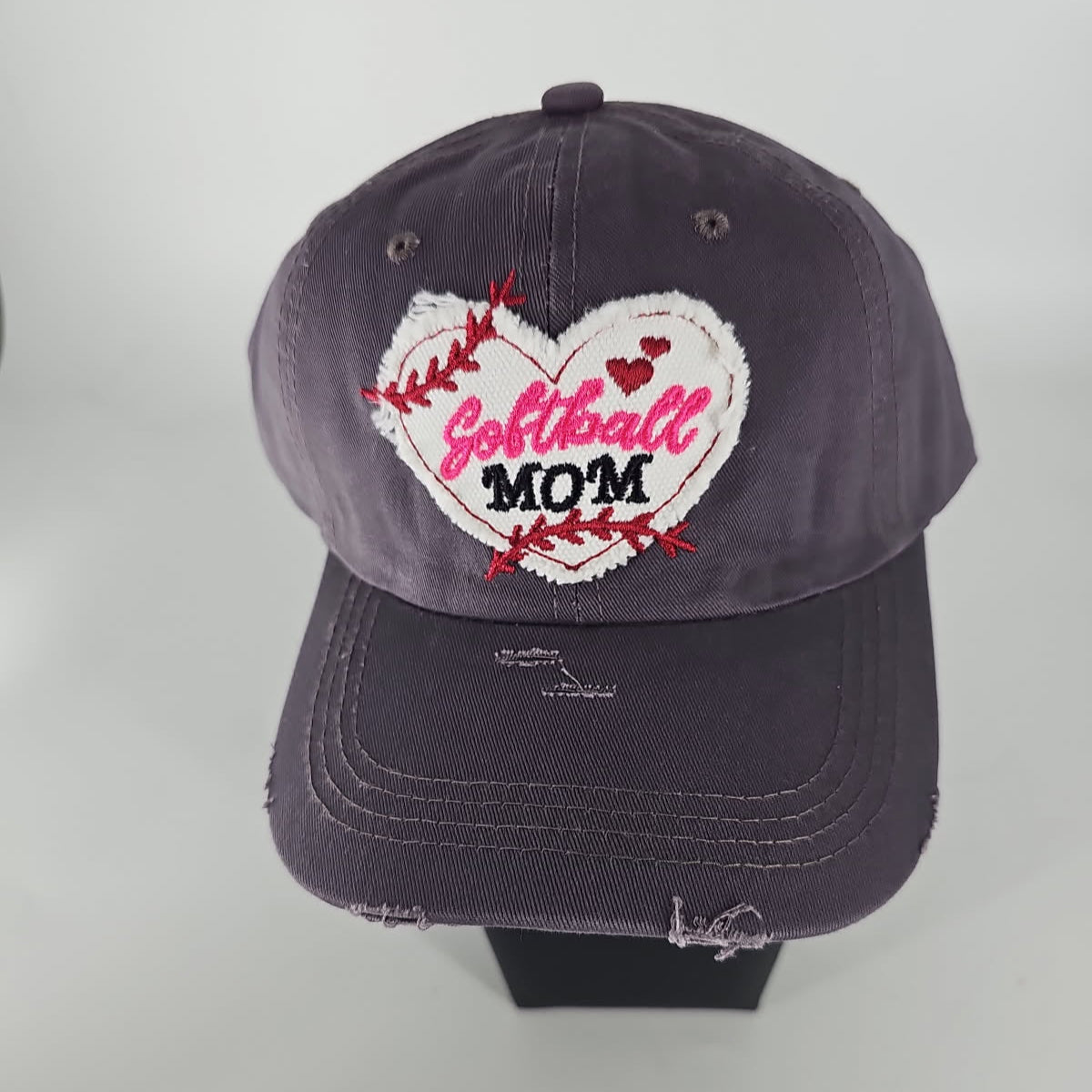 Softball Mom Distressed Vintage Cap