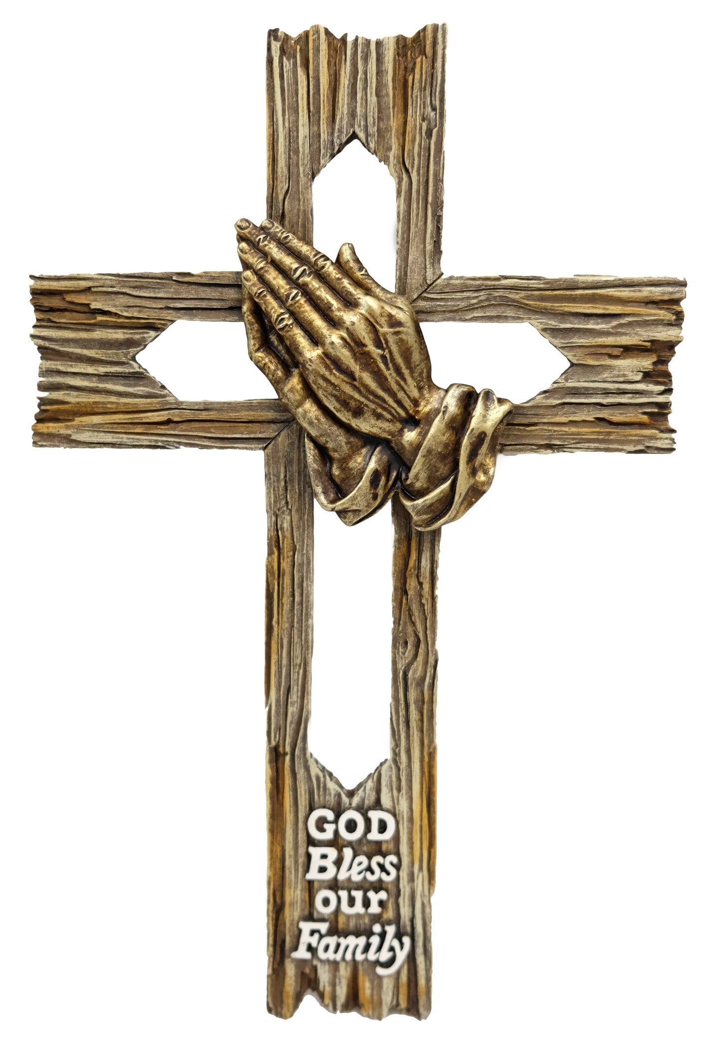 Cross Praying Hands Bless Our Home