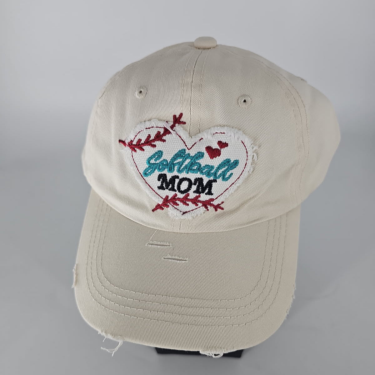 Softball Mom Distressed Vintage Cap