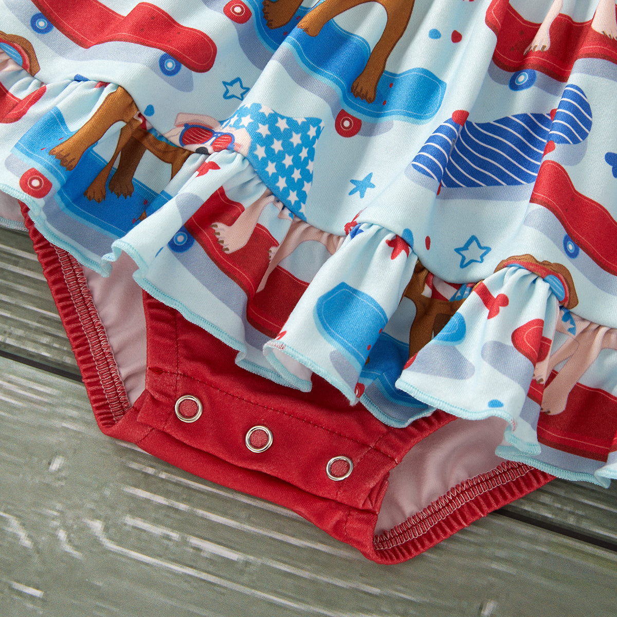 Red, White & Blue Crew - Girl Romper