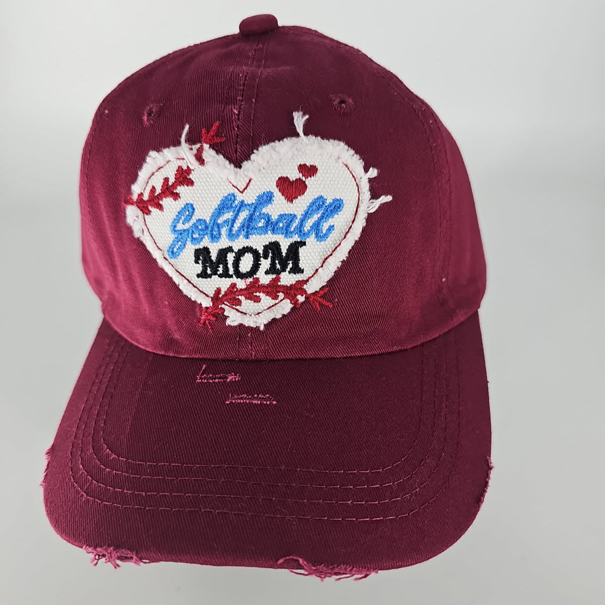 Softball Mom Distressed Vintage Cap