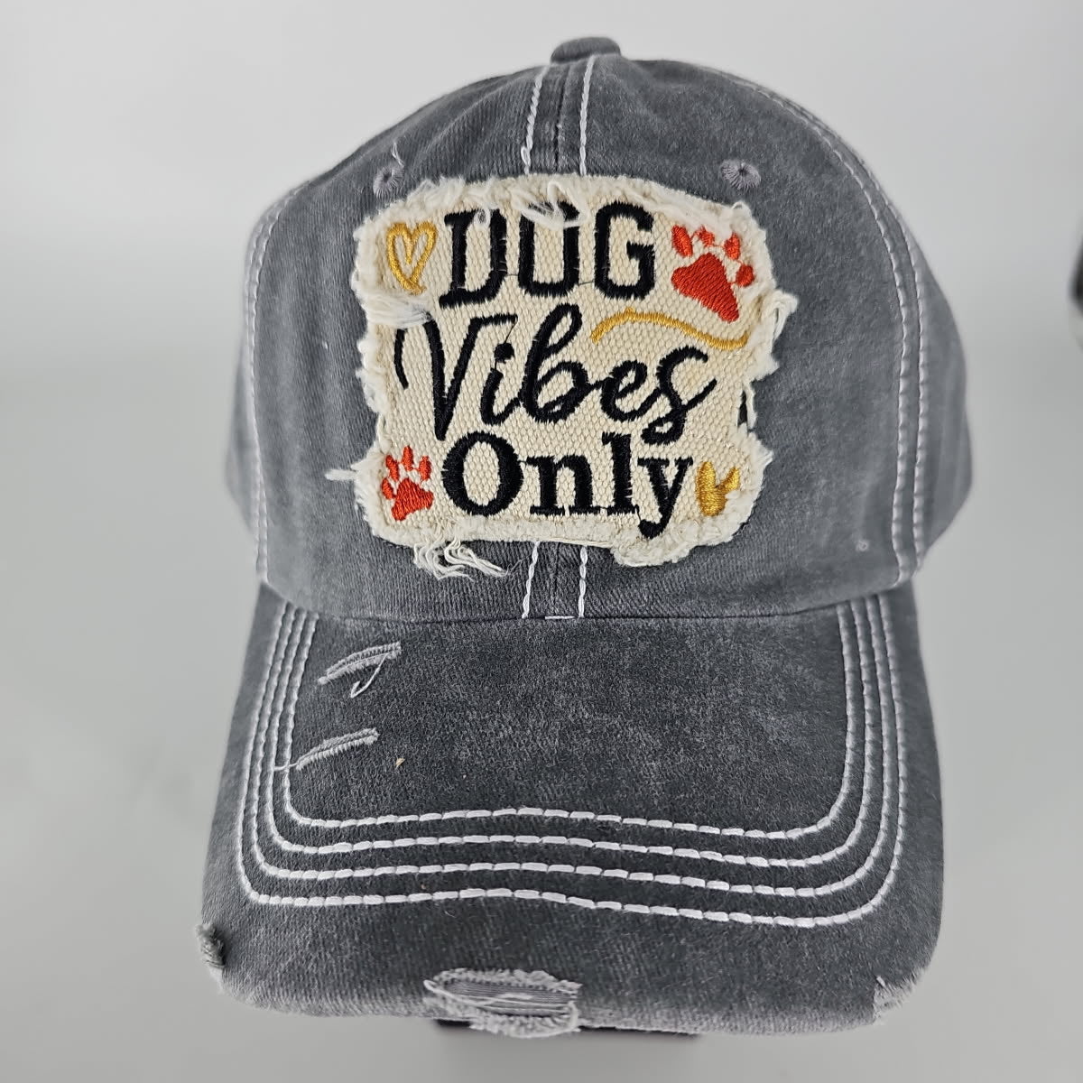 Dog Vibes Only Distressed Vintage Cap