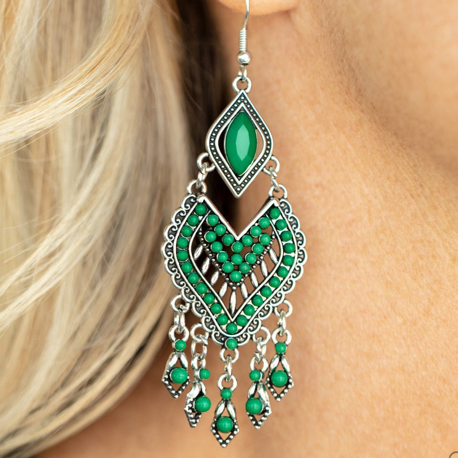 Debonair Green Earrings
