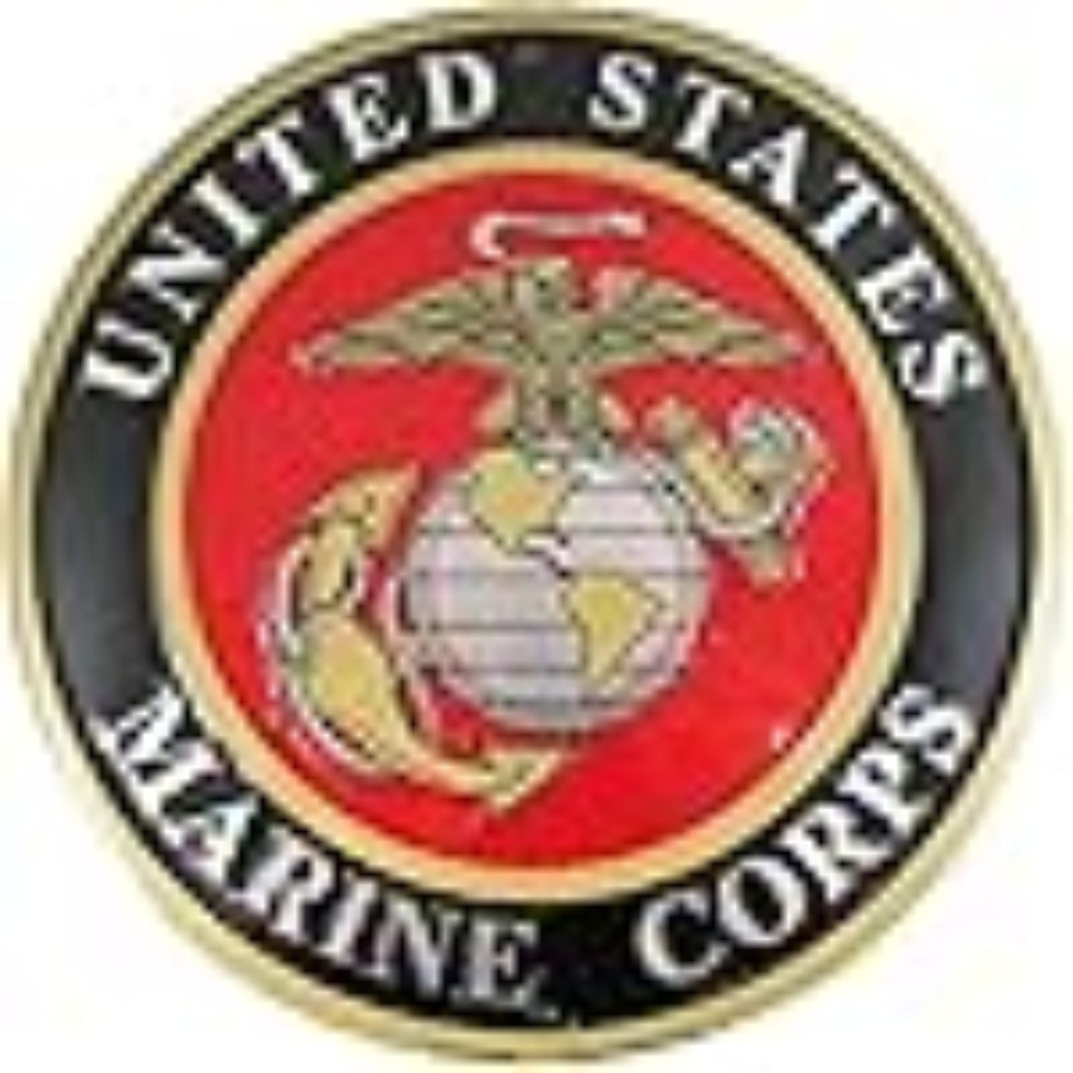 United States Marines Emblem Metal Sign - US Marine Corps USMC Logo, 12 Inch Round Wall Decor