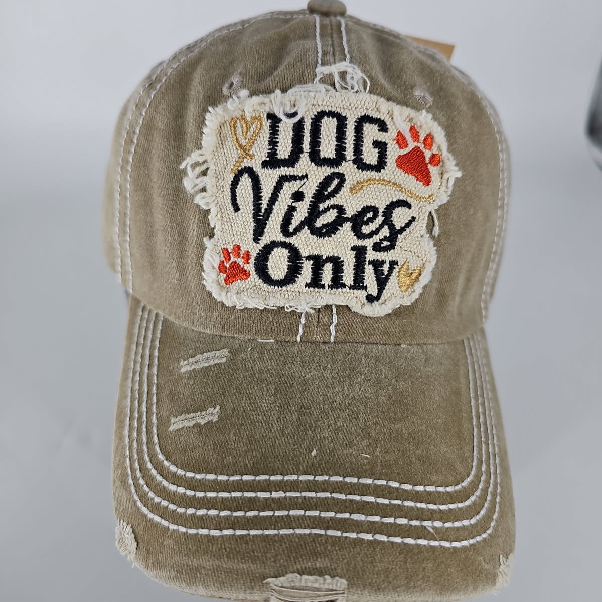 Dog Vibes Only Distressed Vintage Cap