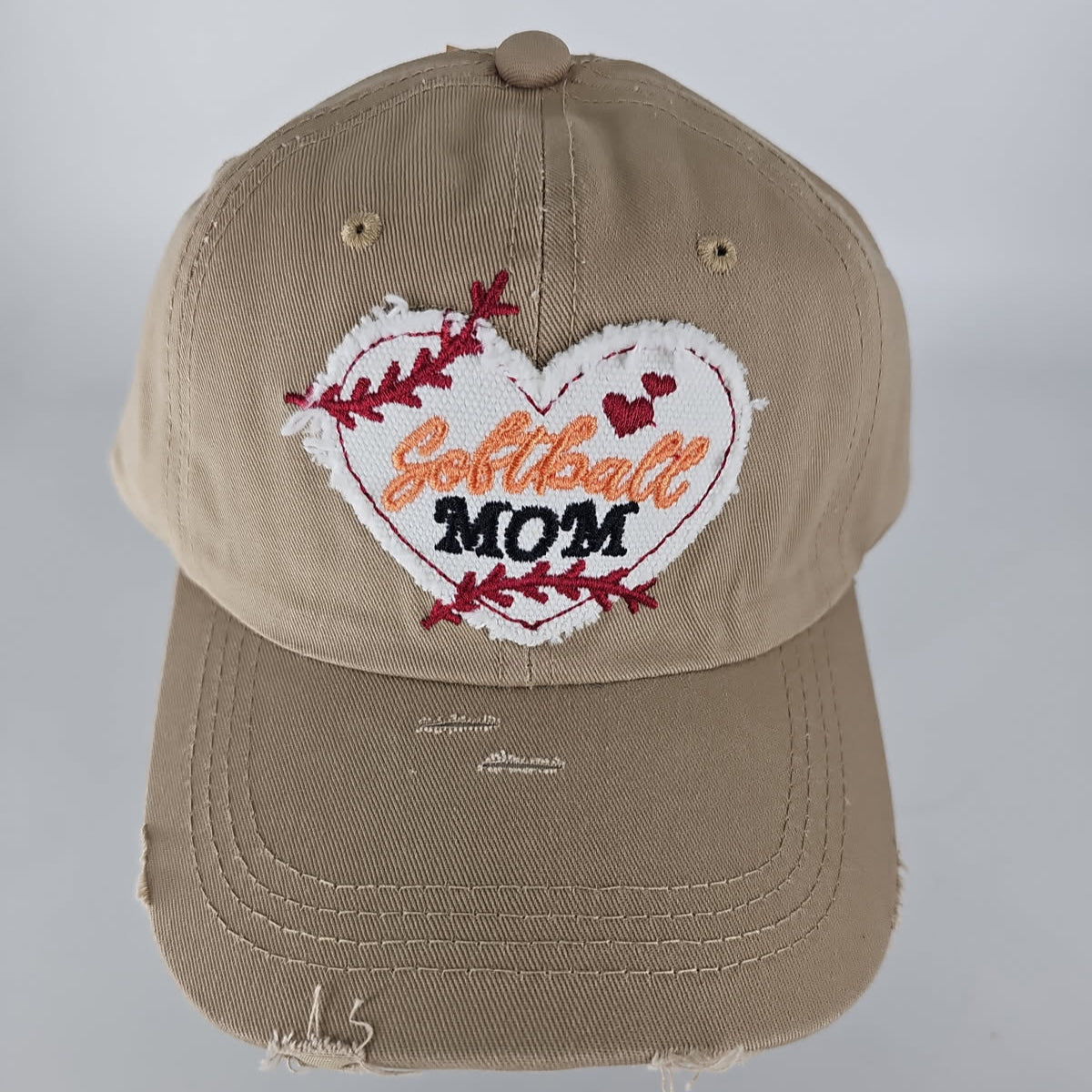 Softball Mom Distressed Vintage Cap