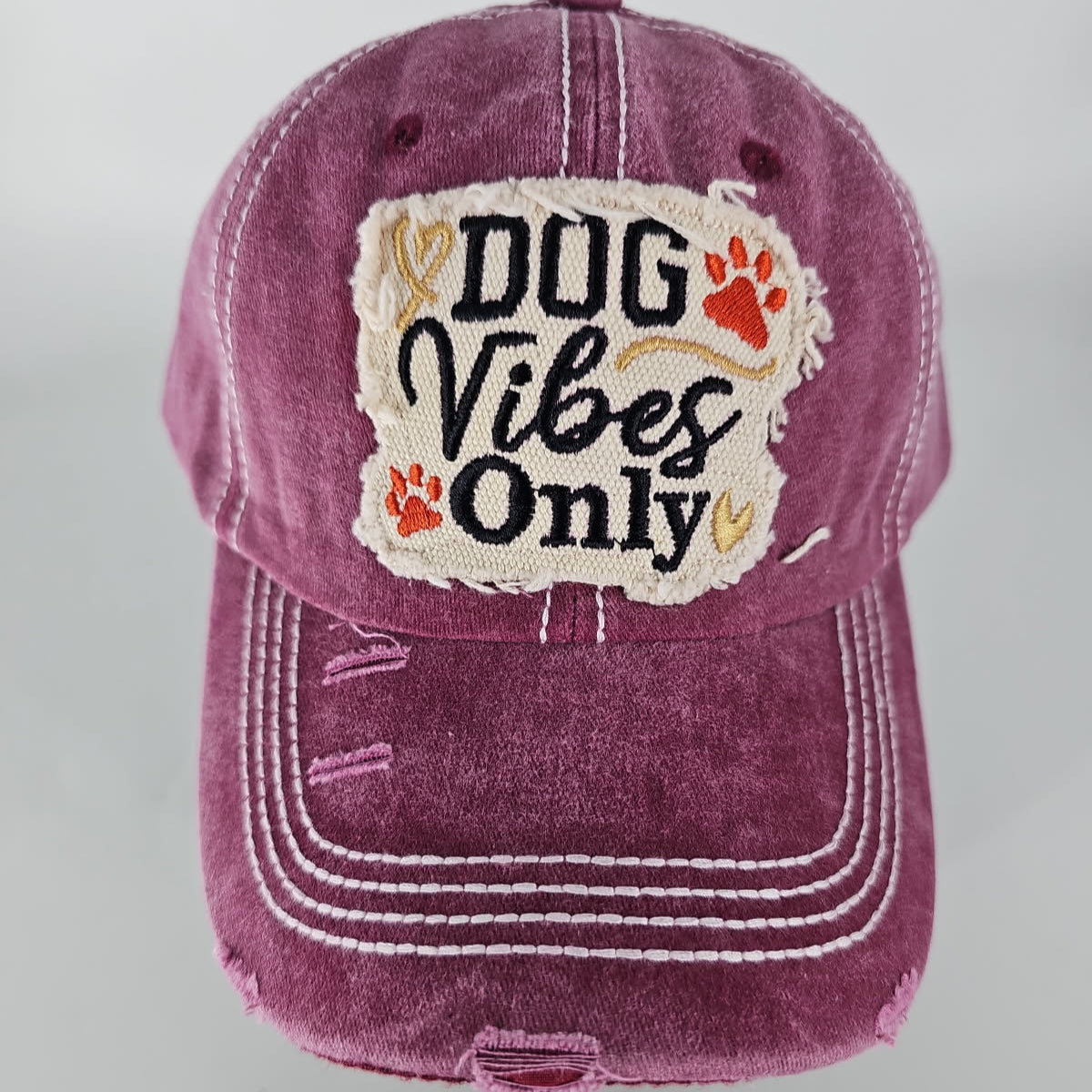 Dog Vibes Only Distressed Vintage Cap
