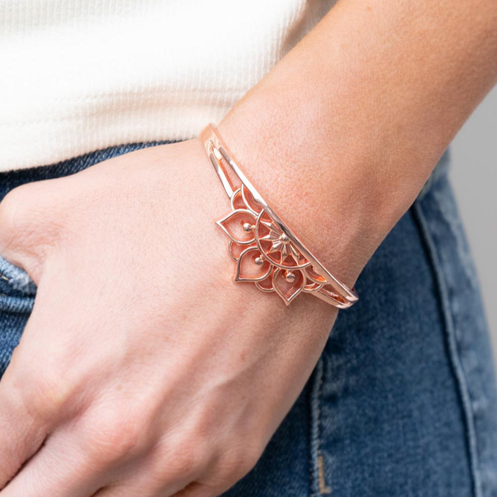 Mandala Mindfulness Copper Bracelet