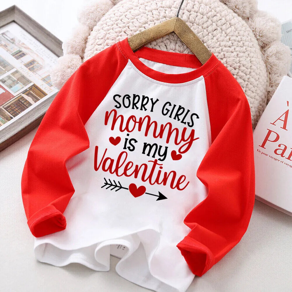 Mommy's or Daddy's Little Valentine Print T-shirt