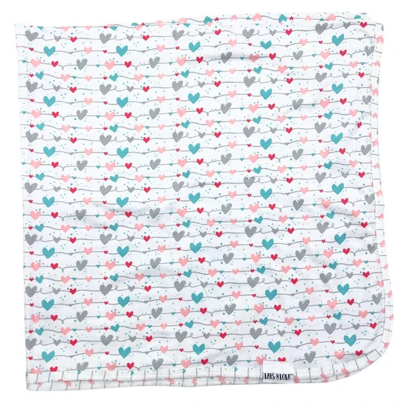 Lars & Lola Baby Swaddle Blanket Hearts