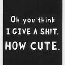 Oh you think I GIVE A SHIT. HOW CUTE