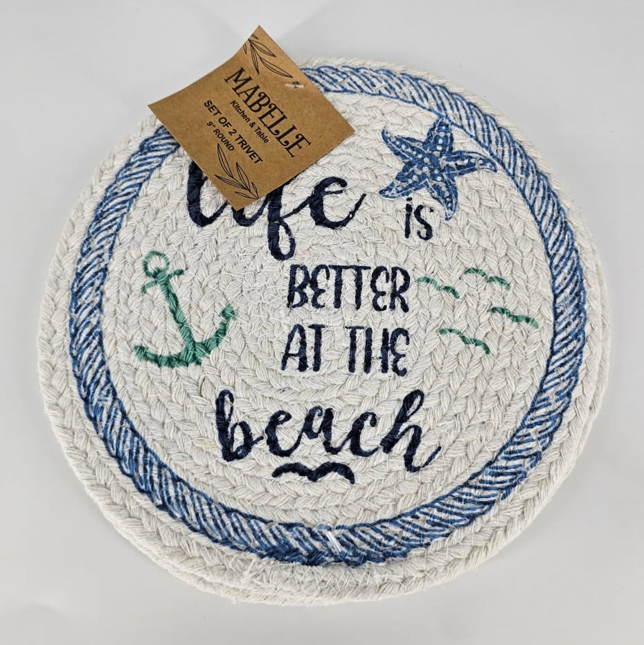 Life is Better at the Beach 2pk Trivet