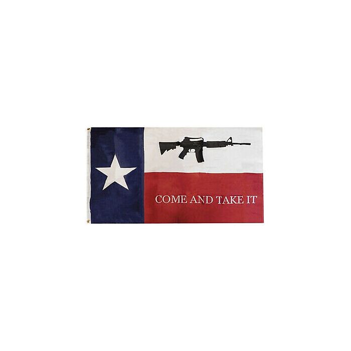 Texas Come & Take It Rifle Flag