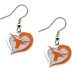 NCAA Texas Longhorns Swirl Heart Earring