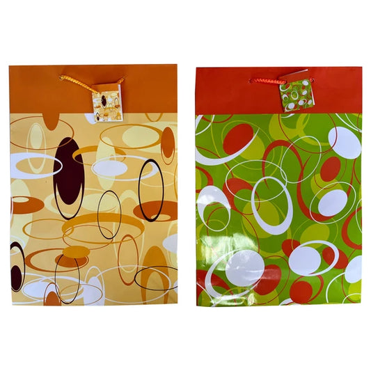 Lot of 4 Assorted Abstract Art Designs Large 15" x 10.4" x 4.5" Paper Gift Bags