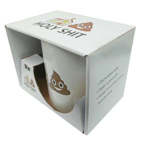 16 Oz Ceramic Holy S**t Mug in White Gift Box