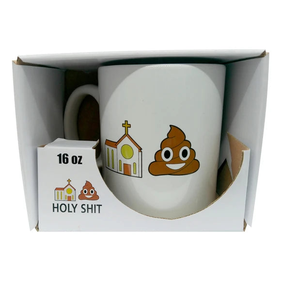 16 Oz Ceramic Holy S**t Mug in White Gift Box
