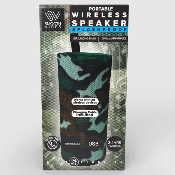 6.25" Splashproof Camouflage Wireless Portable Speaker