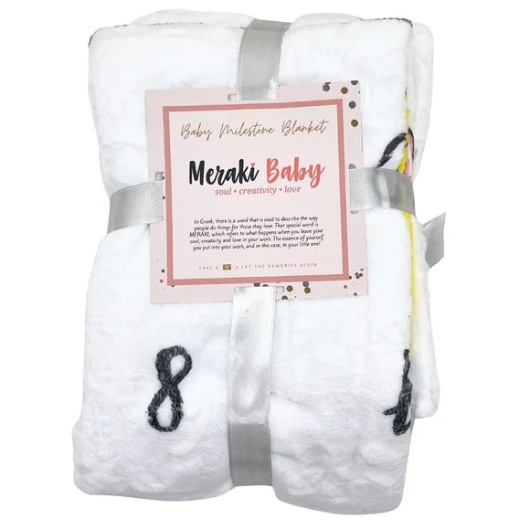 Meraki Baby Milestone Blanket for Babies with Interactive Set Included