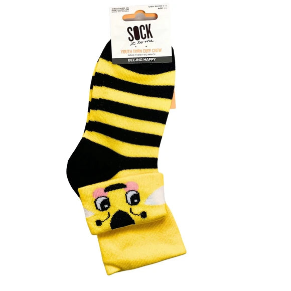 Sock it to Me Youth crew socks - Bee Happy Design