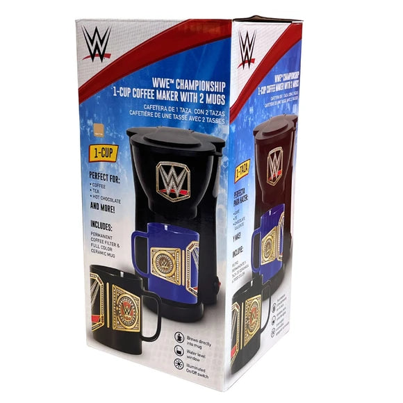 WWE Championship Coffee Maker with 2 Mugs