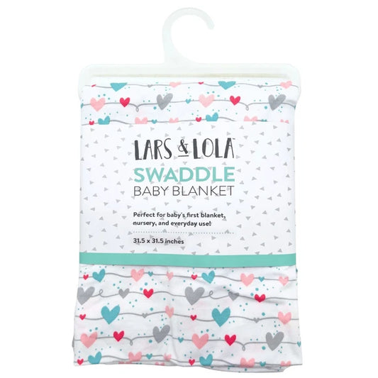 Lars & Lola Baby Swaddle Blanket Hearts