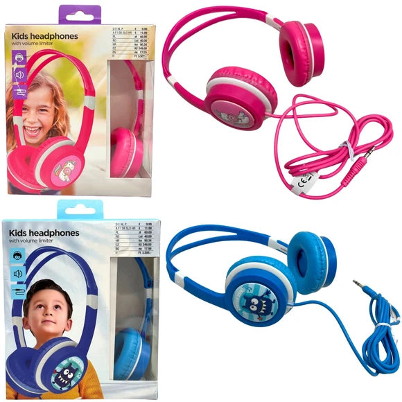 Kids Headphones with Volume Limiter (Pink or Blue)