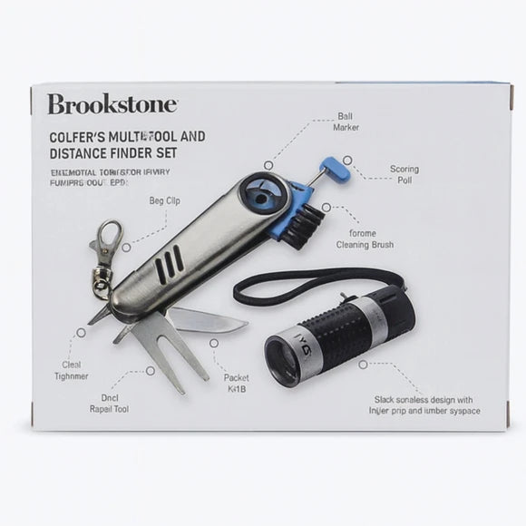 Golfer’s Multi Tool and Distance Finder Set with 7 Essential Accessories