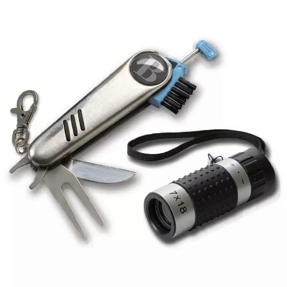 Golfer’s Multi Tool and Distance Finder Set with 7 Essential Accessories