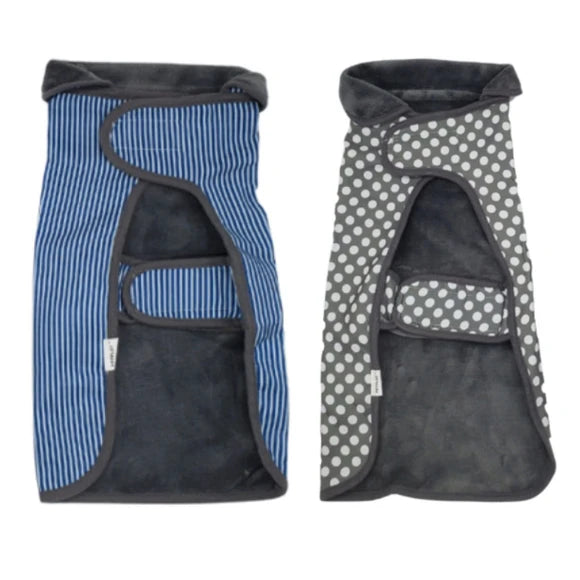 Lot of 2 Small Two Strap Cozy Reversible Dog Coat Jacket