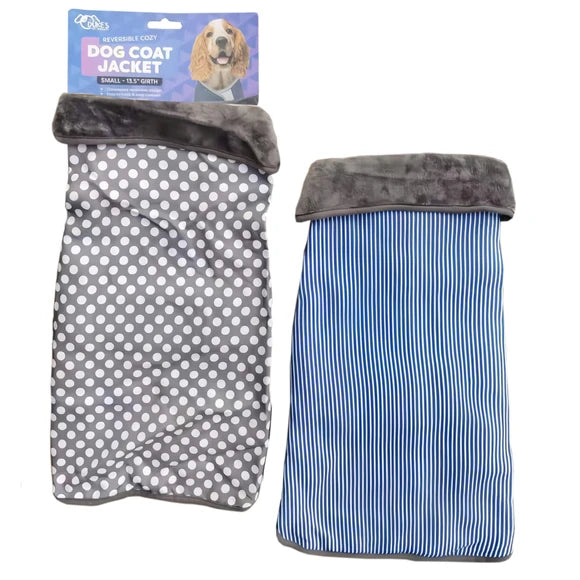 Lot of 2 Small Two Strap Cozy Reversible Dog Coat Jacket