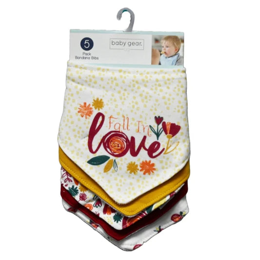 5 Pack Fall in Love Floral Bandana Bibs