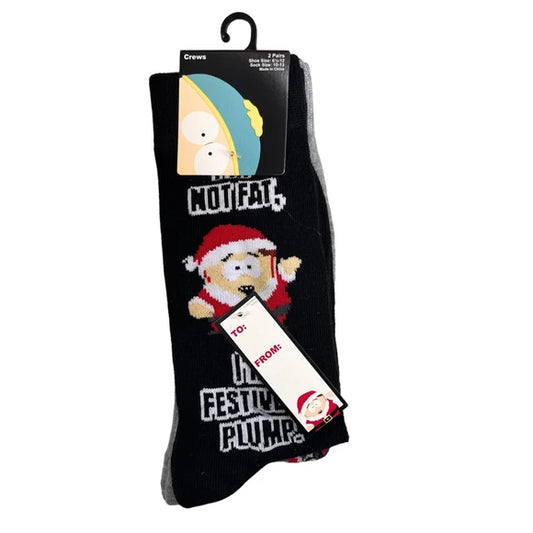 2 Pack South Park X-Mas Men's Crew Socks in Size 10-13