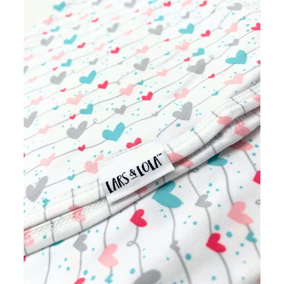 Lars & Lola Baby Swaddle Blanket Hearts