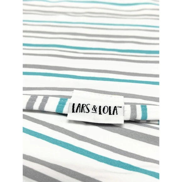 Lars and Lola Baby Swaddle Blanket Blue Stripes