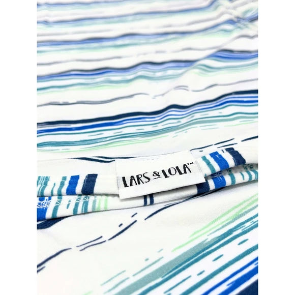 Lars and Lola Baby Swaddle Blanket Blue Stripes