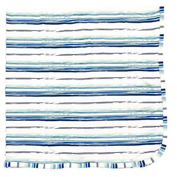 Lars and Lola Baby Swaddle Blanket Blue Stripes