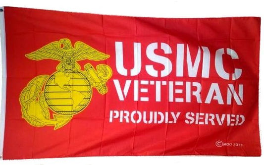USMC VETERAN PROUDLY SERVED FLAG