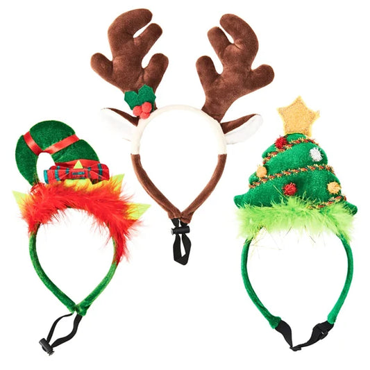 Christmas Holiday Pet Adjustable Headband Accesory in Assorted Styles